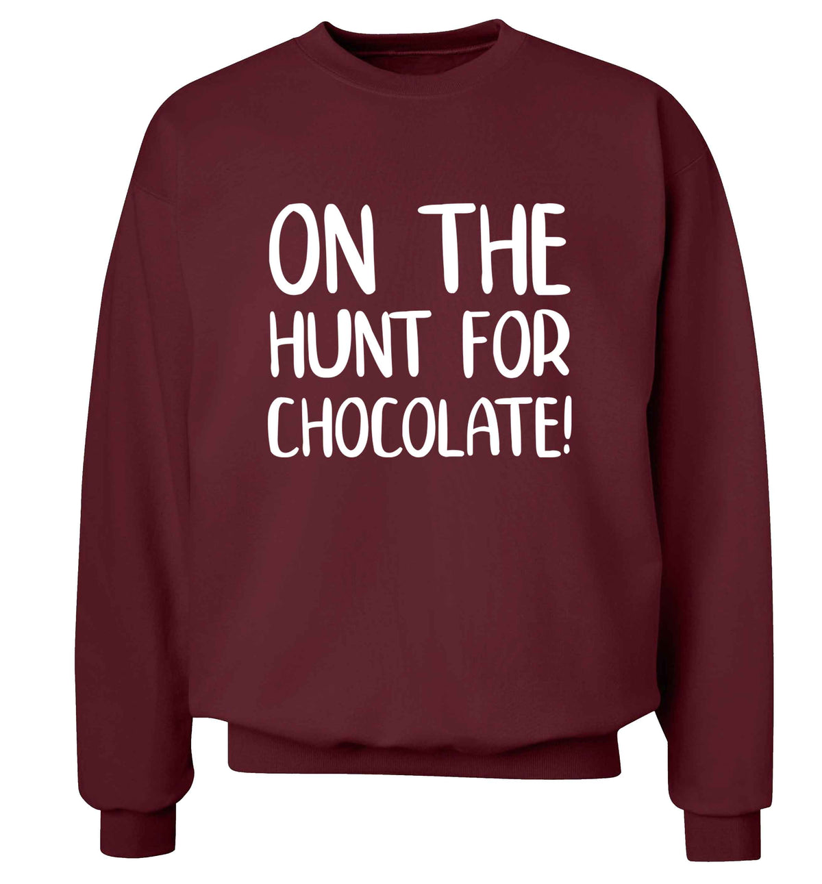 On the hunt for chocolate! adult's unisex maroon sweater 2XL