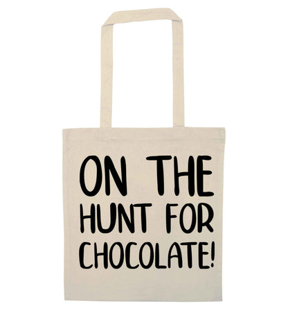 On the hunt for chocolate! natural tote bag