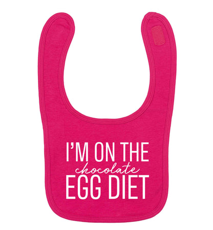 I'm on the chocolate egg diet dark pink baby bib