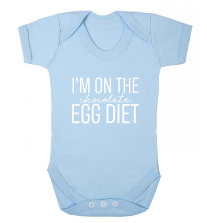 I'm on the chocolate egg diet baby vest pale blue 18-24 months