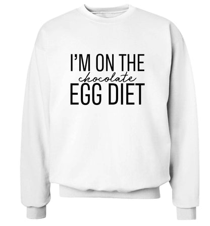 I'm on the chocolate egg diet adult's unisex white sweater 2XL