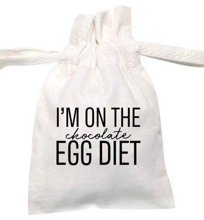 I'm on the chocolate egg diet | XS - L | Pouch / Drawstring bag / Sack | Organic Cotton | Bulk discounts available!