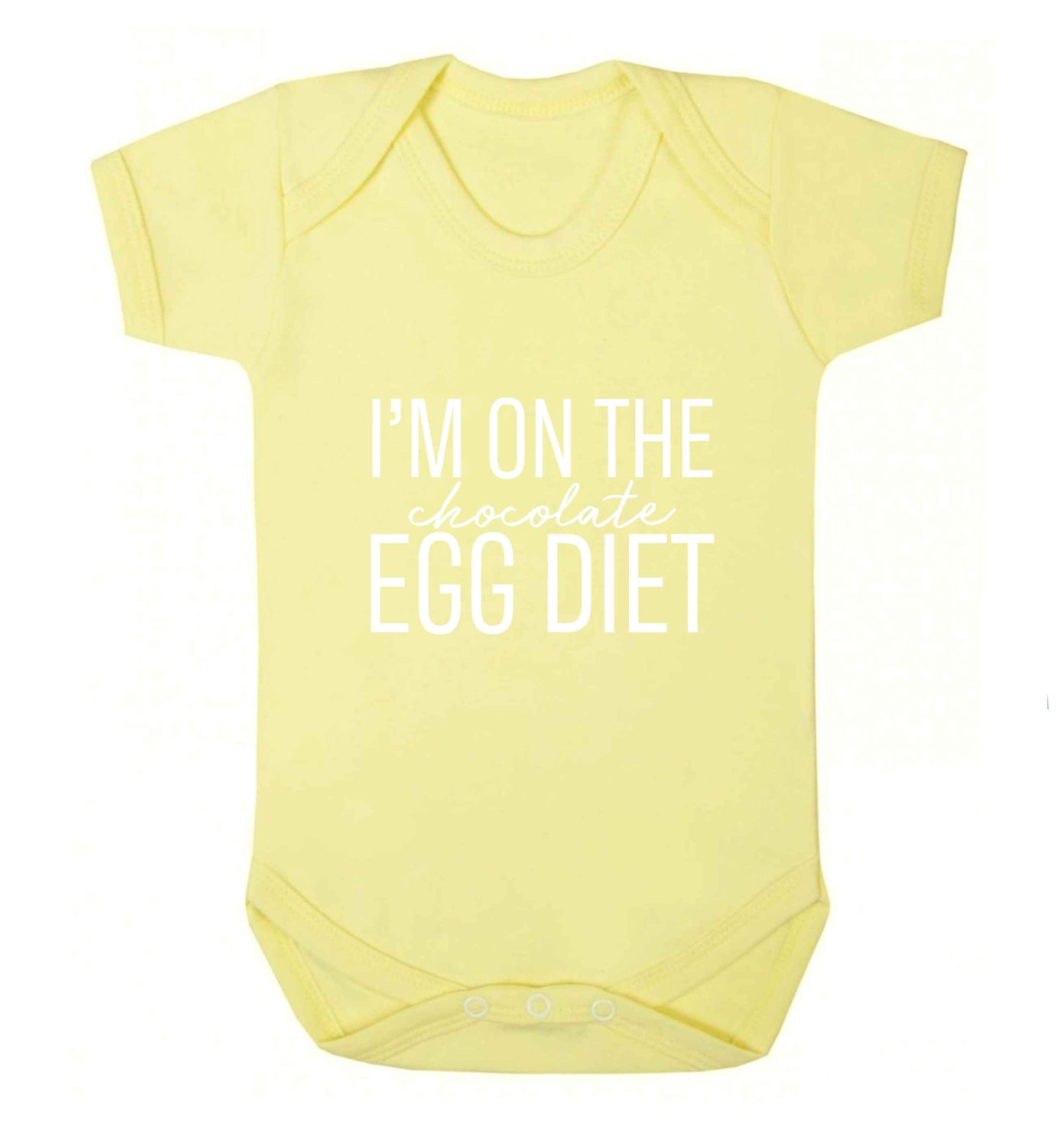 I'm on the chocolate egg diet baby vest pale yellow 18-24 months