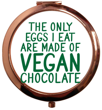 The only eggs I eat are made of vegan chocolate rose gold circle pocket mirror