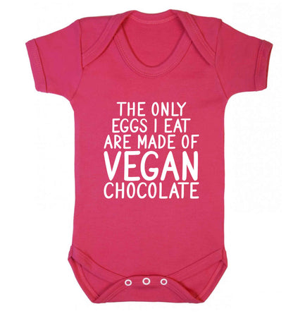 The only eggs I eat are made of vegan chocolate baby vest dark pink 18-24 months