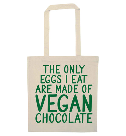 The only eggs I eat are made of vegan chocolate natural tote bag