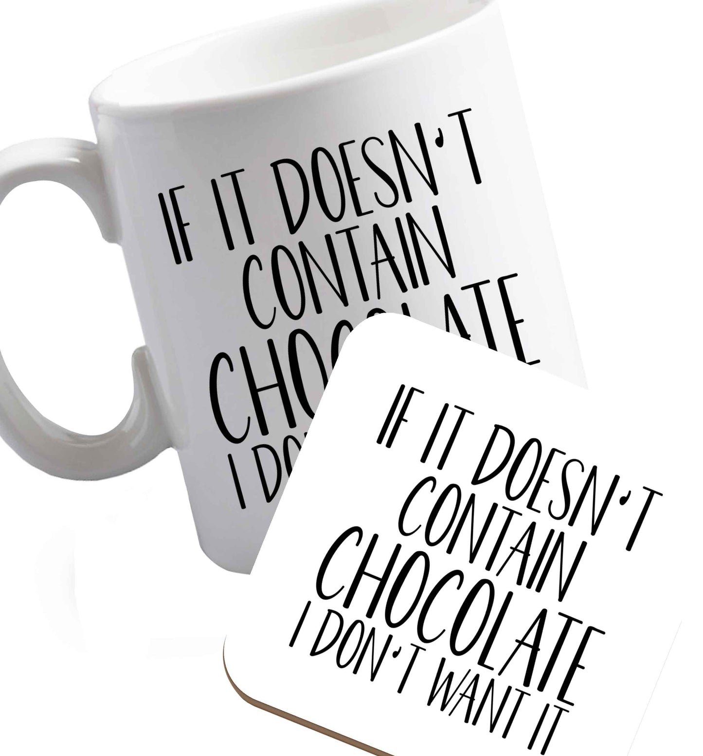 10 oz Favourite Type Pan Pancake ceramic mug and coaster set right handed