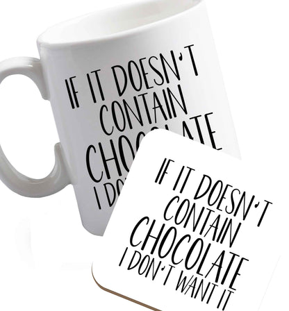 10 oz Favourite Type Pan Pancake ceramic mug and coaster set right handed