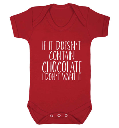 If it doesn't contain chocolate I don't want it baby vest red 18-24 months