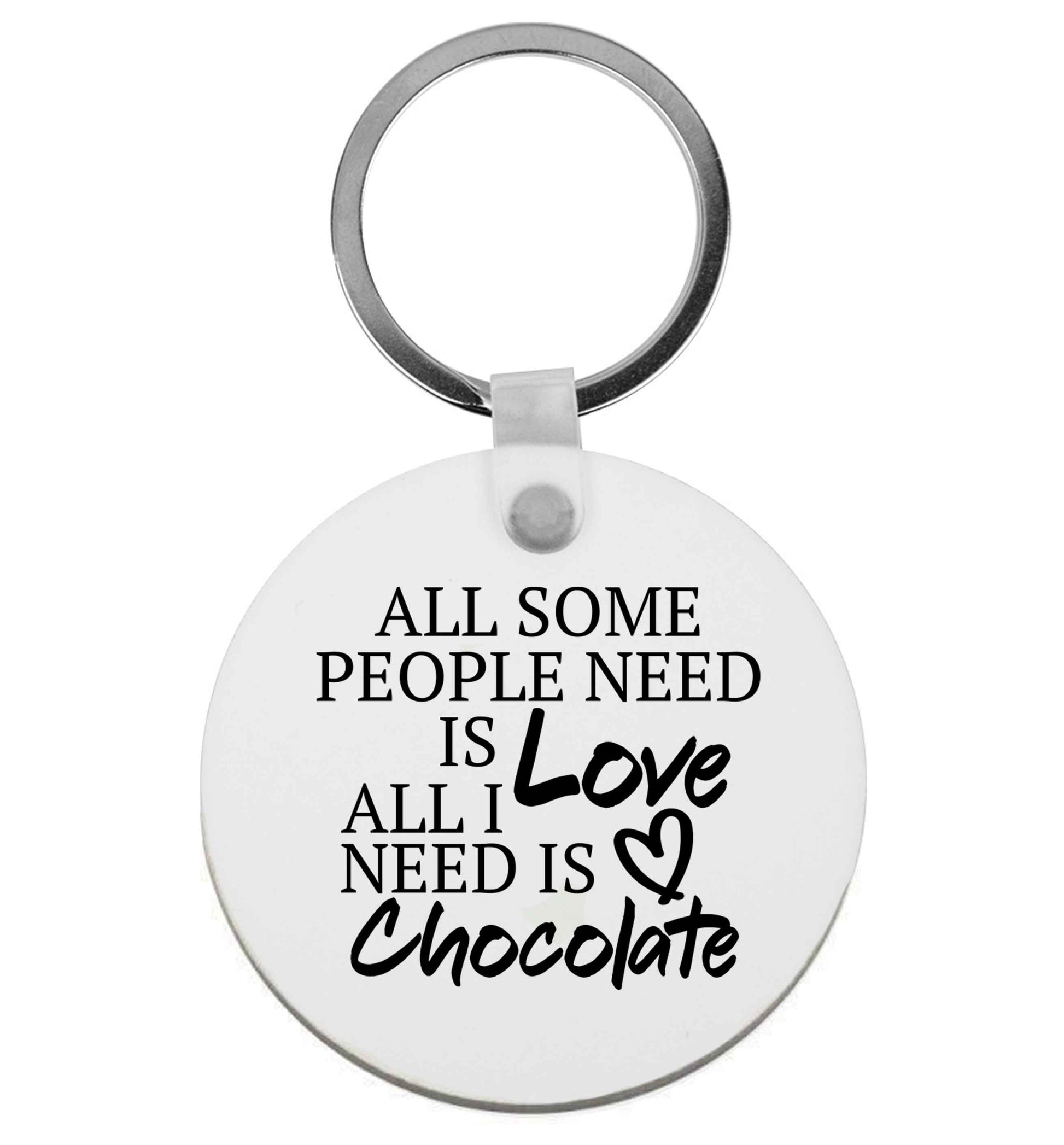 All some people need is love all I need is chocolate | Keyring