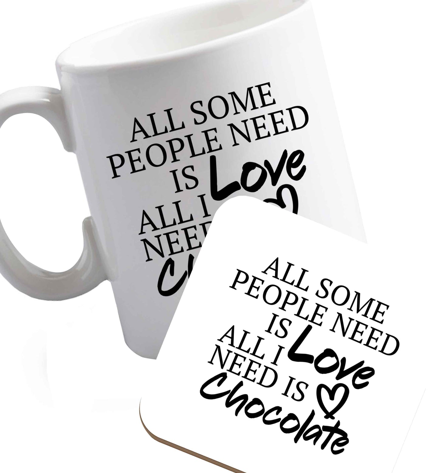 10 oz Favourite Type Pan Pancake ceramic mug and coaster set right handed