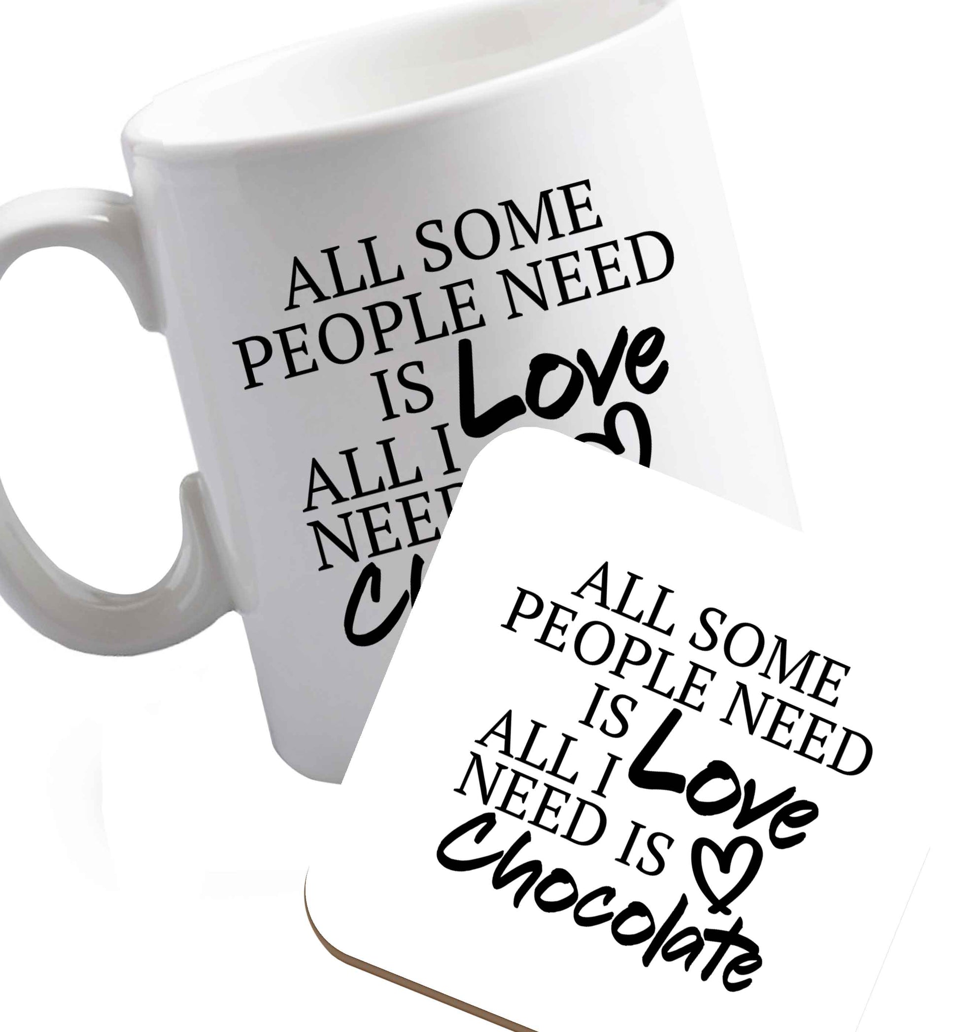 10 oz Favourite Type Pan Pancake ceramic mug and coaster set right handed