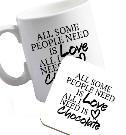 10 oz Favourite Type Pan Pancake ceramic mug and coaster set right handed