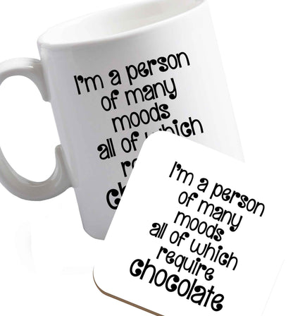 10 oz Favourite Type Pan Pancake ceramic mug and coaster set right handed