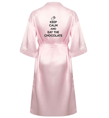funny gift for a chocaholic! Keep calm and eat the chocolate XL/XXL pink  ladies dressing gown size 16/18