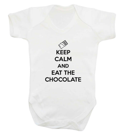 funny gift for a chocaholic! Keep calm and eat the chocolate baby vest white 18-24 months