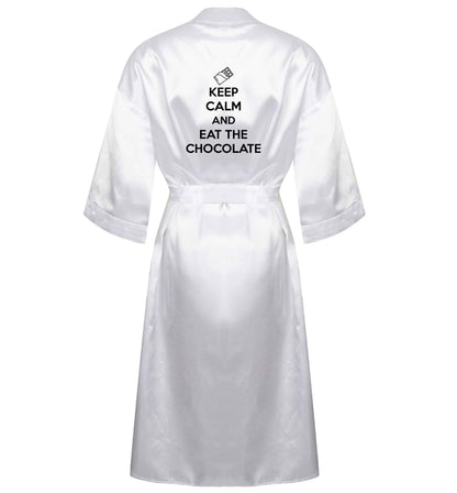 funny gift for a chocaholic! Keep calm and eat the chocolate XL/XXL white ladies dressing gown size 16/18