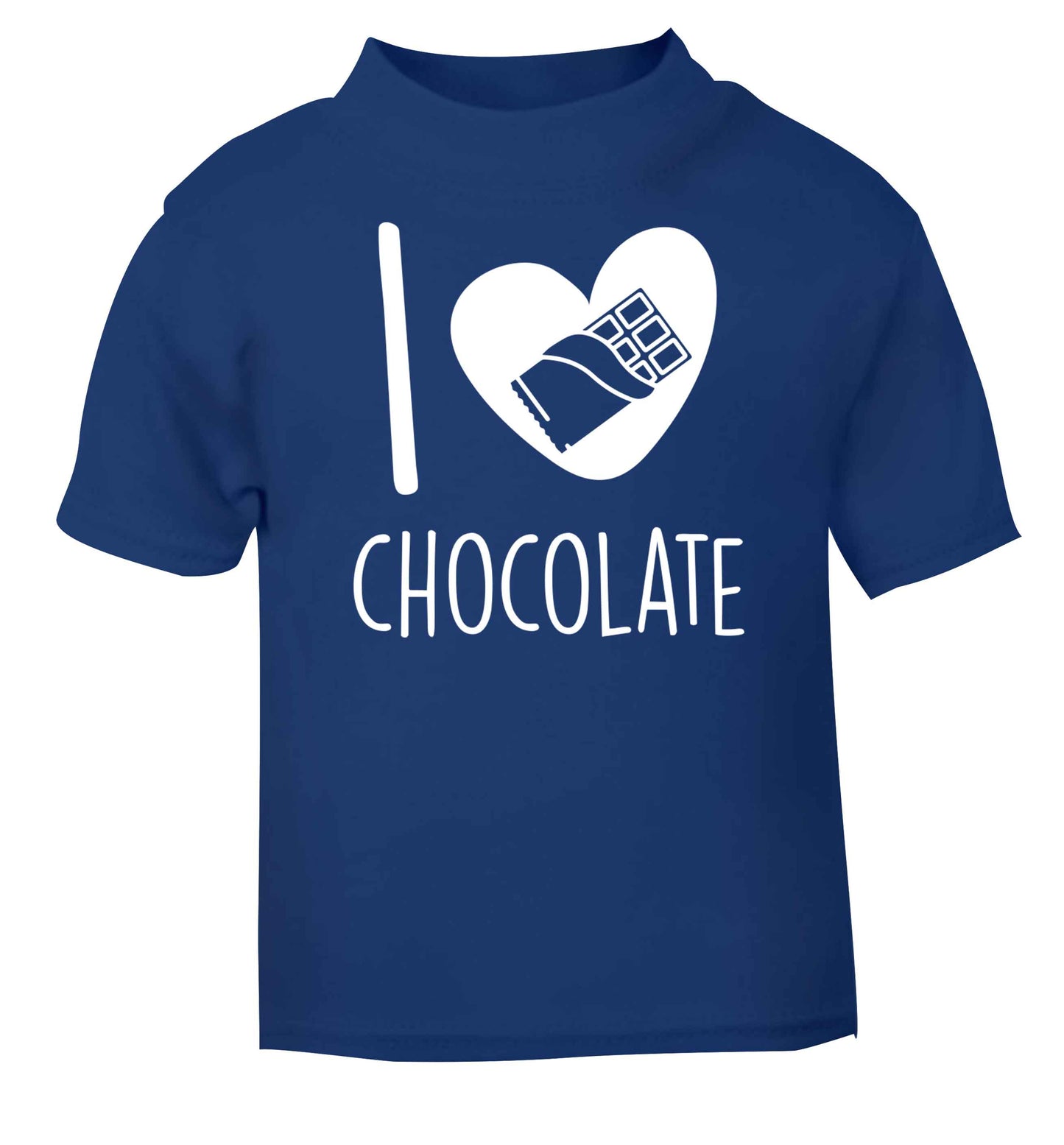 funny gift for a chocaholic! I love chocolate blue baby toddler Tshirt 2 Years