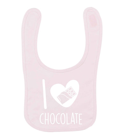 funny gift for a chocaholic! I love chocolate pale pink baby bib