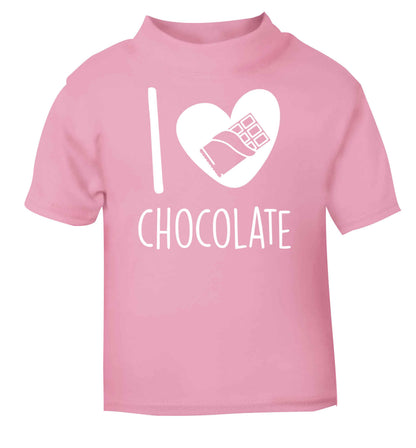 funny gift for a chocaholic! I love chocolate light pink baby toddler Tshirt 2 Years