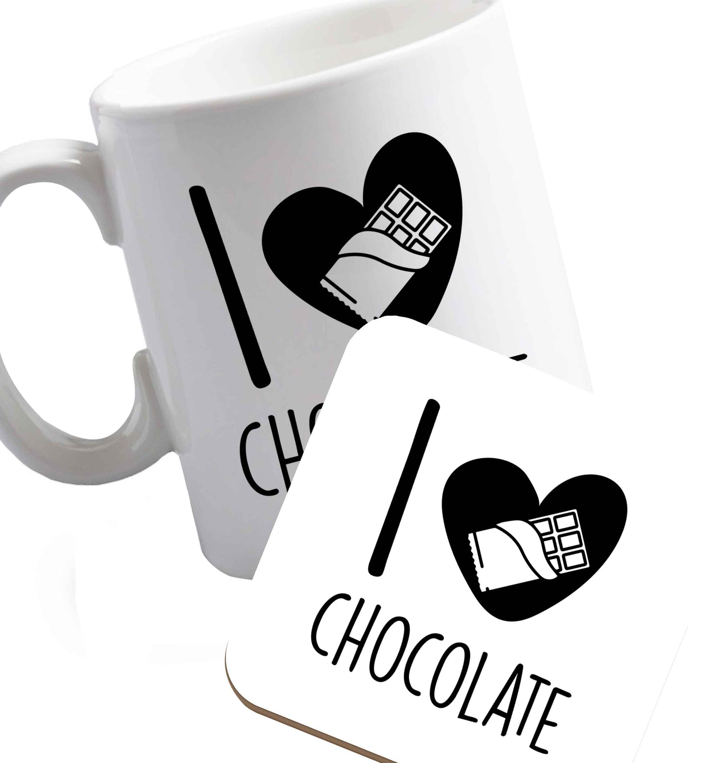 10 oz Favourite Type Pan Pancake ceramic mug and coaster set right handed