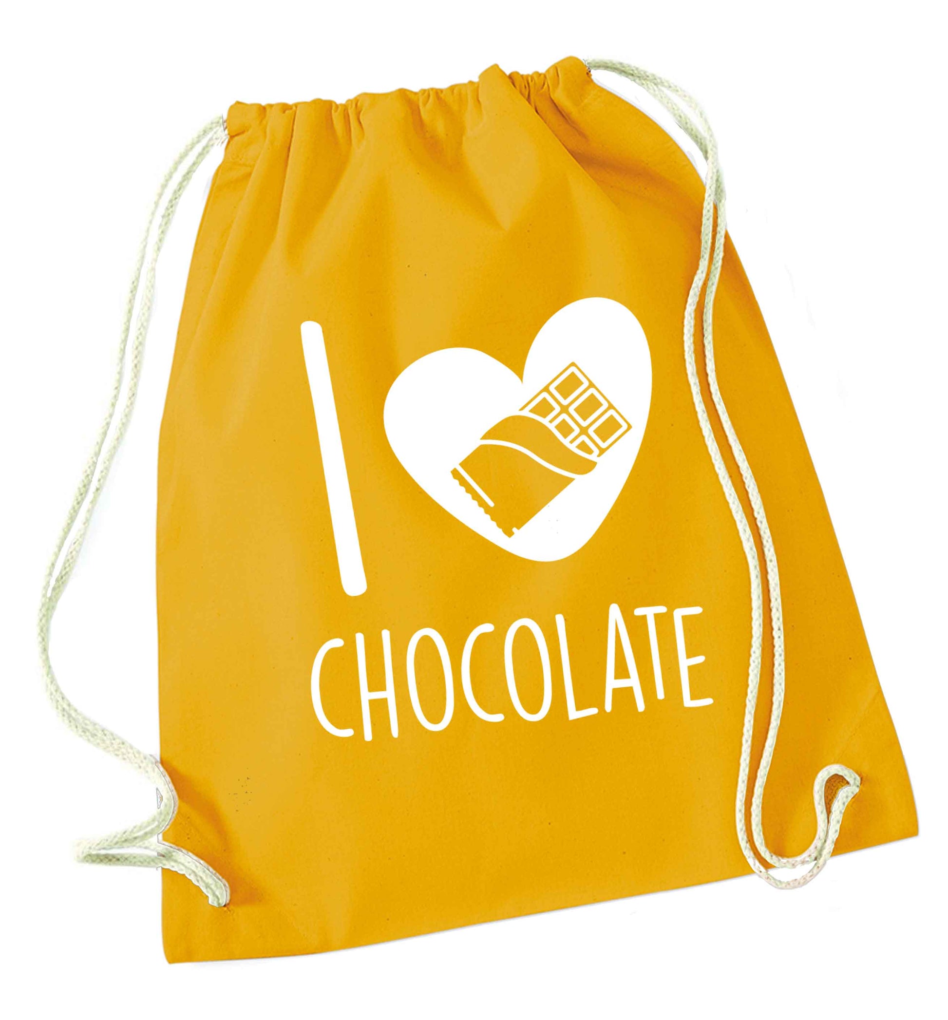 funny gift for a chocaholic! I love chocolate mustard drawstring bag