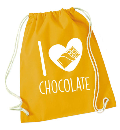 funny gift for a chocaholic! I love chocolate mustard drawstring bag