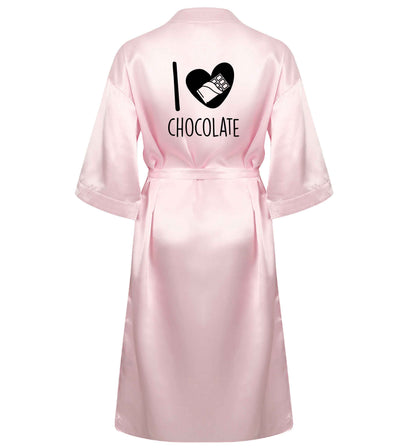 funny gift for a chocaholic! I love chocolate XL/XXL pink  ladies dressing gown size 16/18