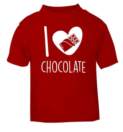 funny gift for a chocaholic! I love chocolate red baby toddler Tshirt 2 Years