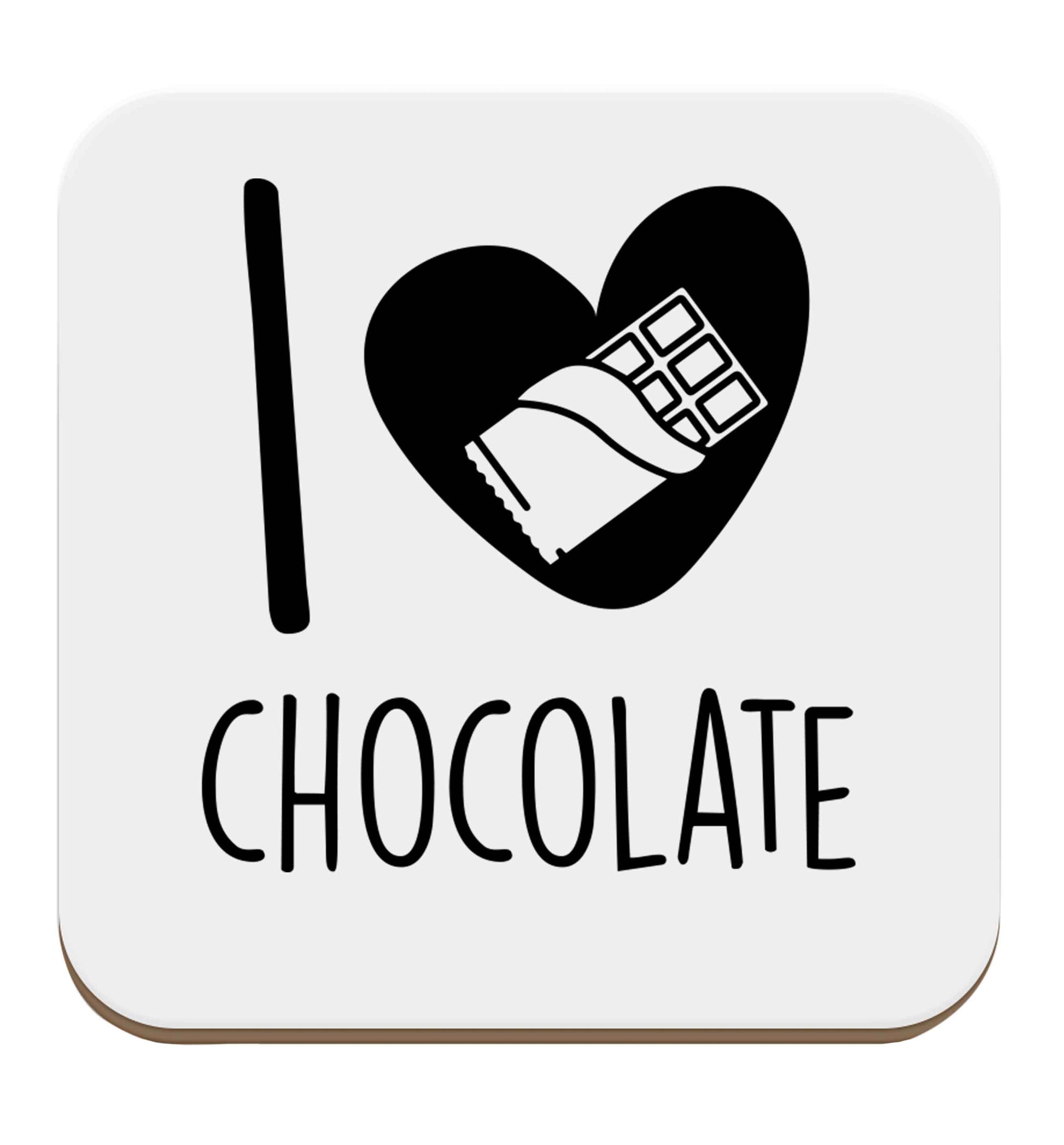 funny gift for a chocaholic! I love chocolate set of four coasters