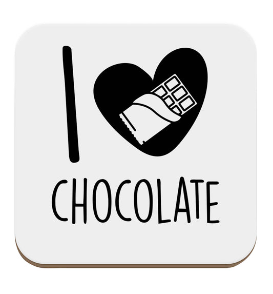 funny gift for a chocaholic! I love chocolate set of four coasters