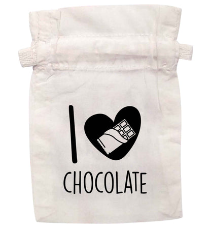 I love chocolate | XS - L | Pouch / Drawstring bag / Sack | Organic Cotton | Bulk discounts available!