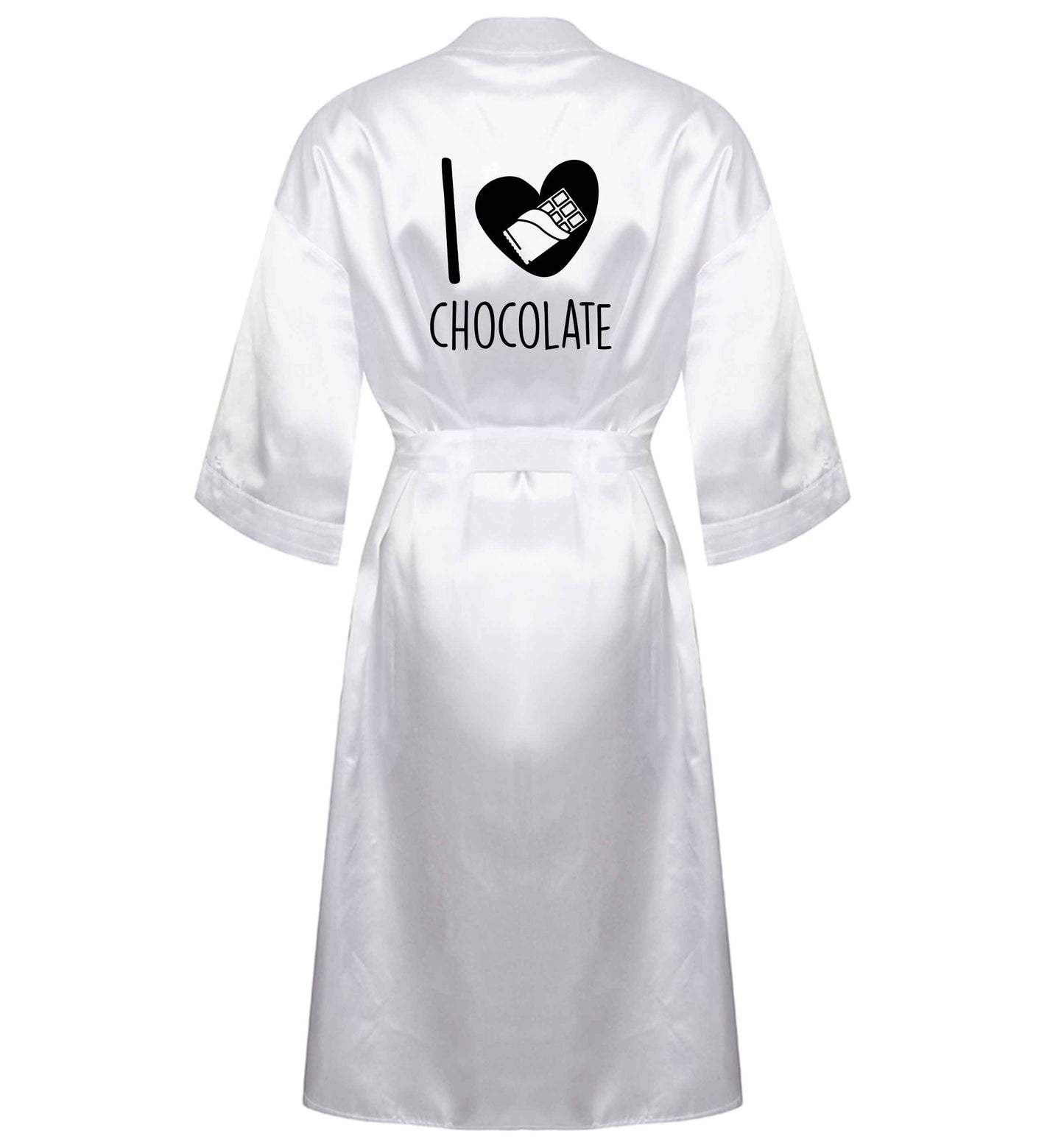 funny gift for a chocaholic! I love chocolate XL/XXL white ladies dressing gown size 16/18