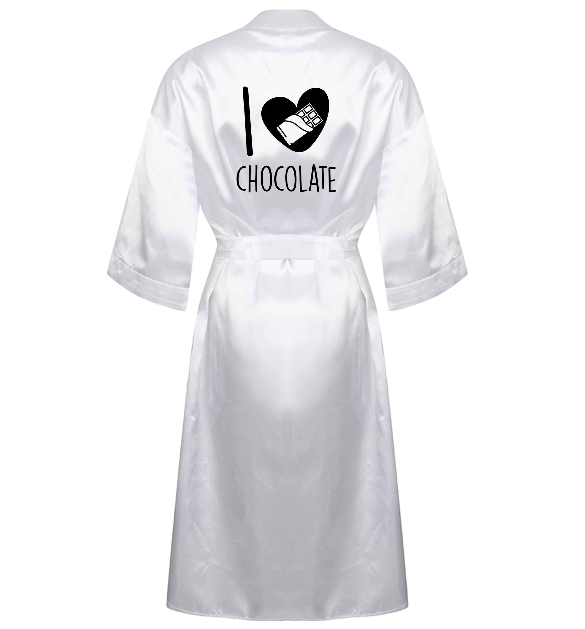 funny gift for a chocaholic! I love chocolate XL/XXL white ladies dressing gown size 16/18