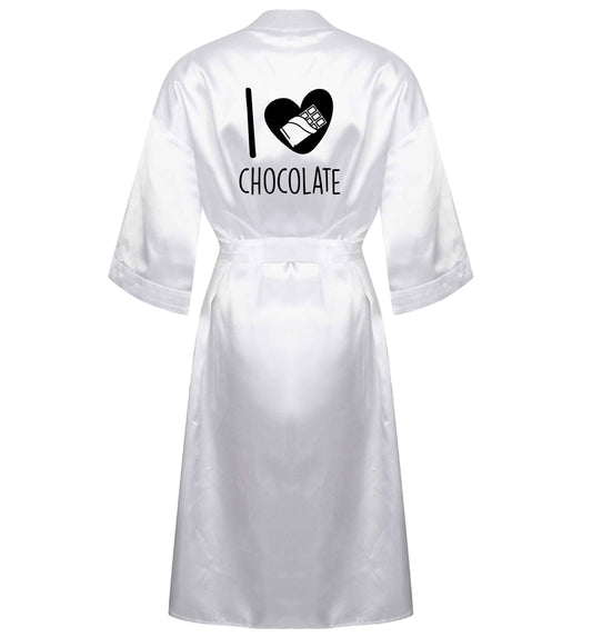funny gift for a chocaholic! I love chocolate XL/XXL white ladies dressing gown size 16/18