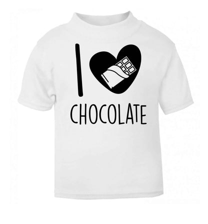 funny gift for a chocaholic! I love chocolate white baby toddler Tshirt 2 Years