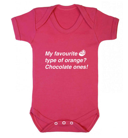 funny gift for a chocaholic! My favourite kind of oranges? Chocolate ones! baby vest dark pink 18-24 months