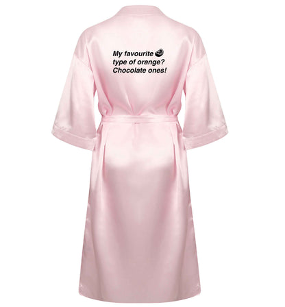 funny gift for a chocaholic! My favourite kind of oranges? Chocolate ones! XL/XXL pink  ladies dressing gown size 16/18
