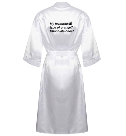 funny gift for a chocaholic! My favourite kind of oranges? Chocolate ones! XL/XXL white ladies dressing gown size 16/18