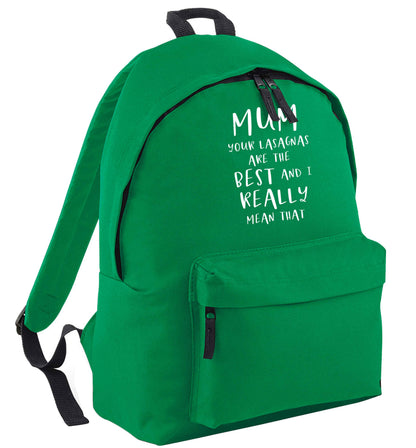 Funny gifts for your mum on mother's dayor her birthday! Mum your lasagnas are the best and I really mean that green adults backpack