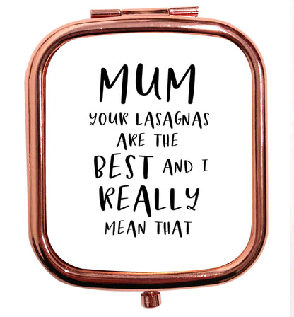 Funny gifts for your mum on mother's dayor her birthday! Mum your lasagnas are the best and I really mean that rose gold square pocket mirror