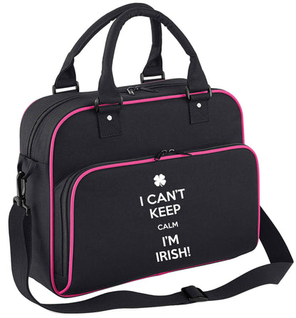 Funny gifts for your mum on mother's dayor her birthday! I can't keep calm I'm Irish children's dance bag black with pink detail