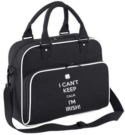 Funny gifts for your mum on mother's dayor her birthday! I can't keep calm I'm Irish children's dance bag black with white detail