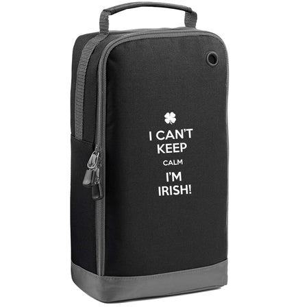 Funny gifts for your mum on mother's dayor her birthday! I can't keep calm I'm Irish black sports shoe bag vertical print