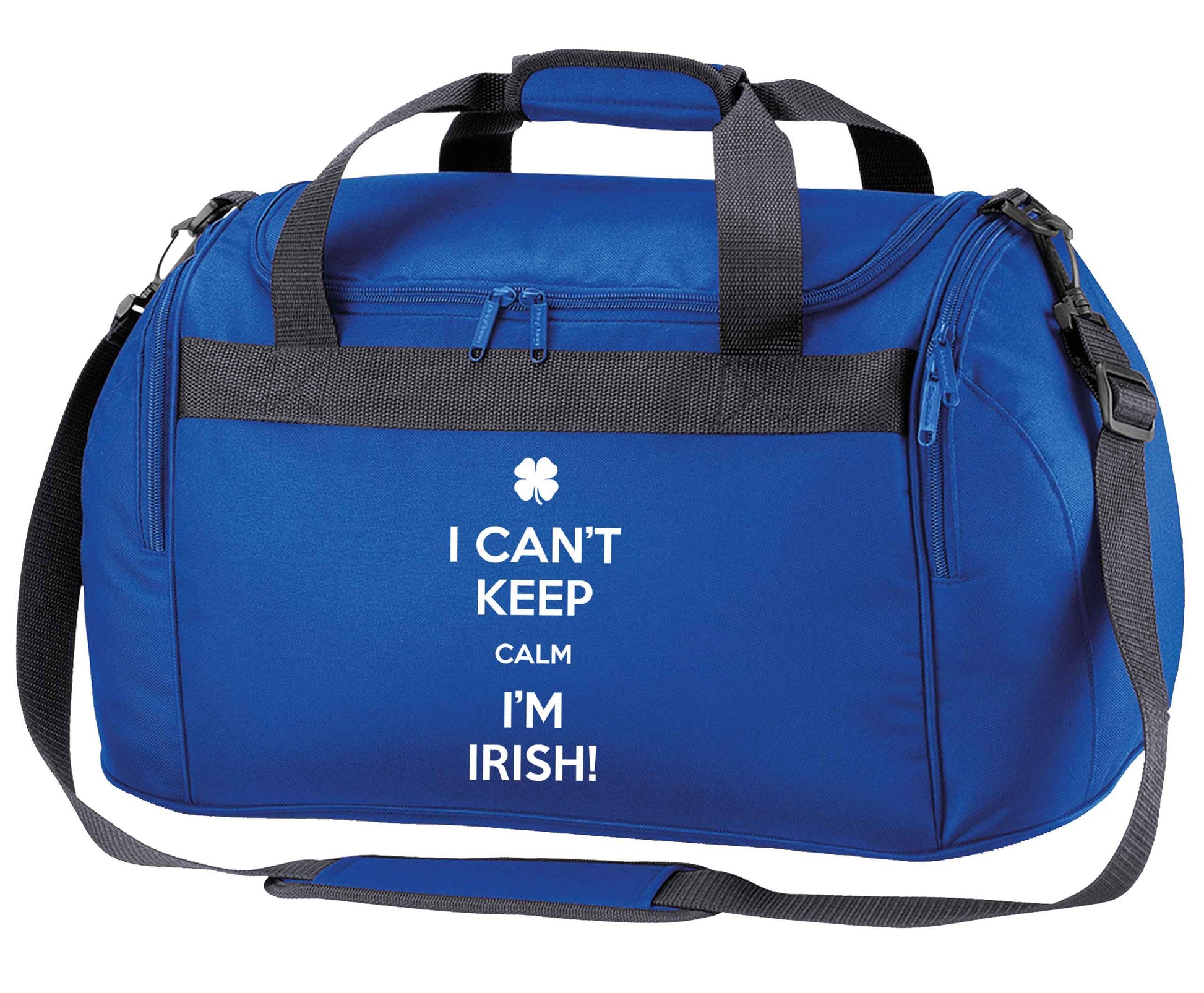 Funny gifts for your mum on mother's dayor her birthday! I can't keep calm I'm Irish royal blue holdall / duffel bag