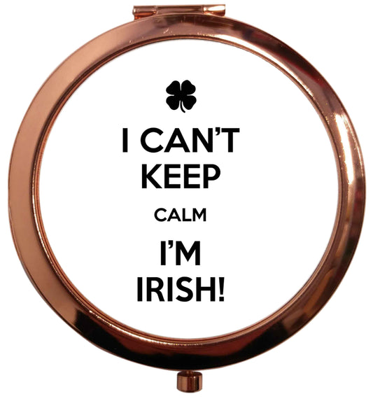 Funny gifts for your mum on mother's dayor her birthday! I can't keep calm I'm Irish rose gold circle pocket mirror