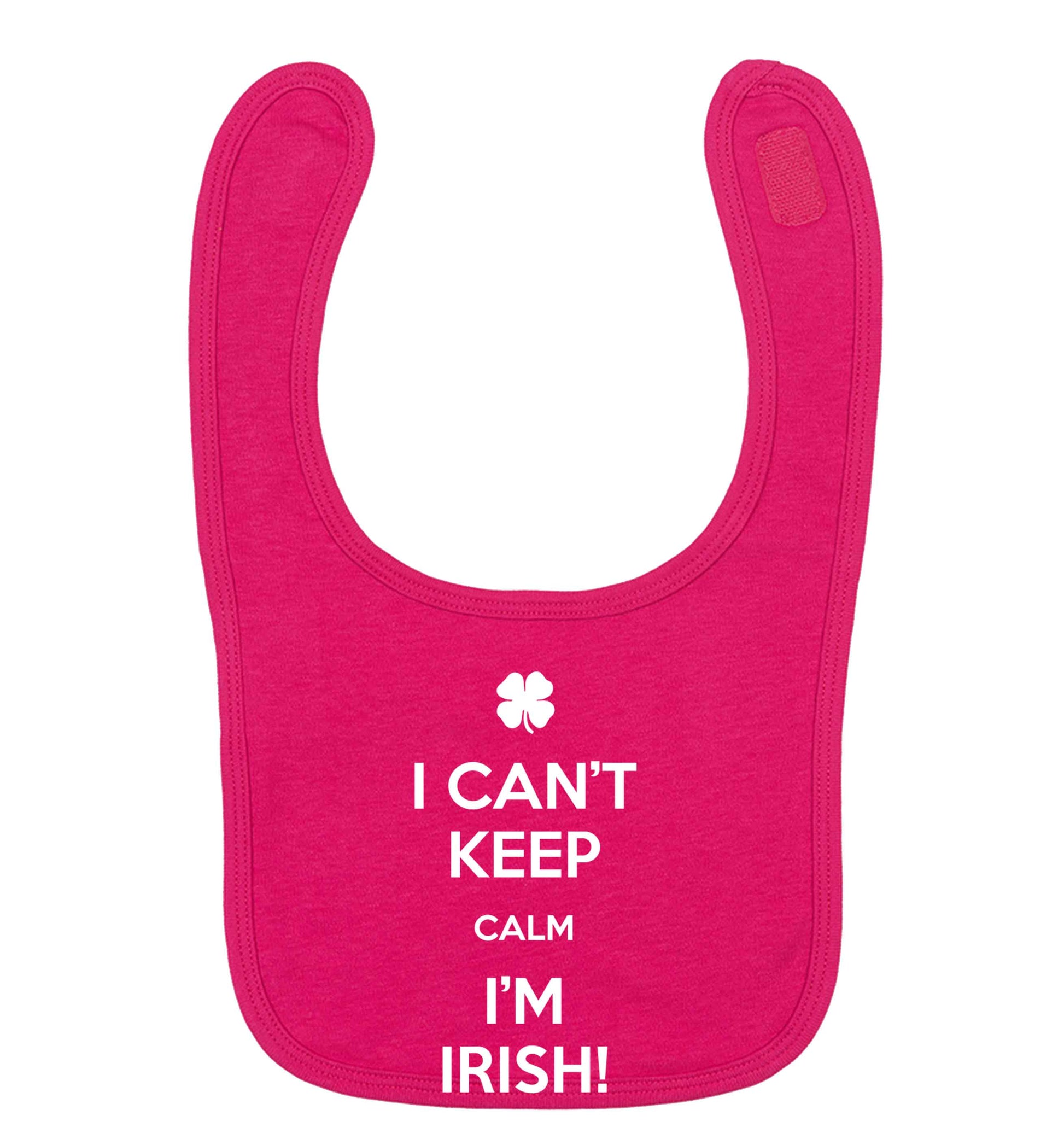 Funny gifts for your mum on mother's dayor her birthday! I can't keep calm I'm Irish dark pink baby bib