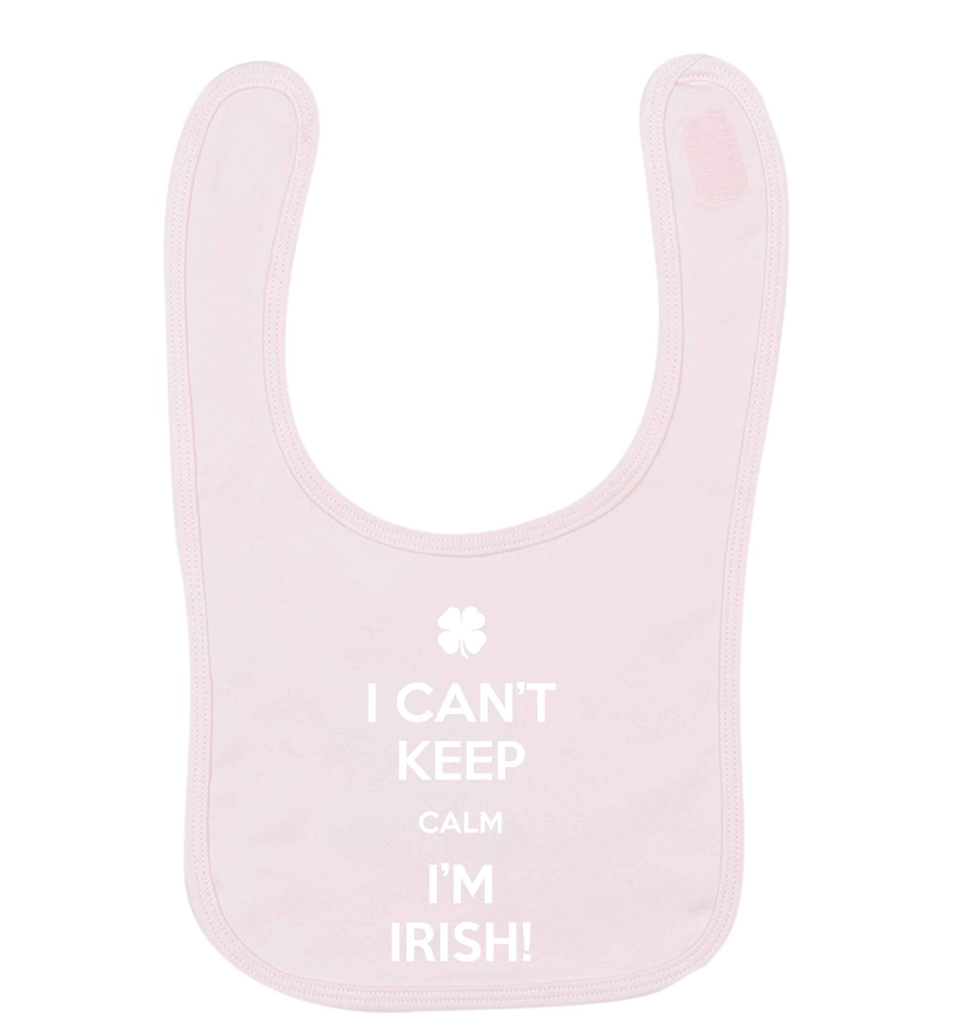Funny gifts for your mum on mother's dayor her birthday! I can't keep calm I'm Irish pale pink baby bib
