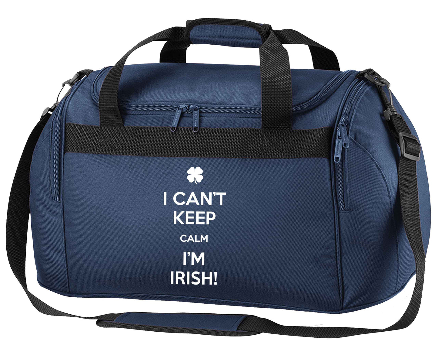 Funny gifts for your mum on mother's dayor her birthday! I can't keep calm I'm Irish navy holdall / duffel bag