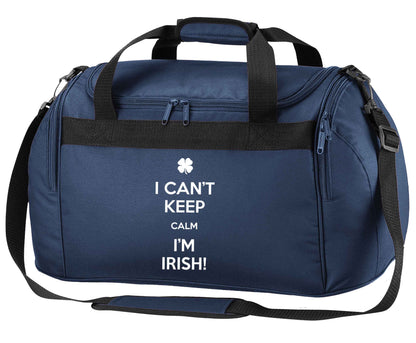 Funny gifts for your mum on mother's dayor her birthday! I can't keep calm I'm Irish navy holdall / duffel bag